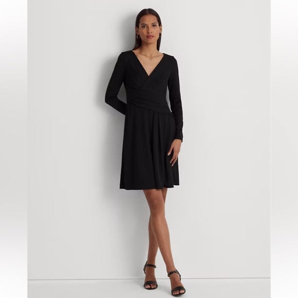 Lauren Ralph Lauren Jersey‎ Long-Sleeve Navy Dress, Women's Size 8 - Picture 1 of 11